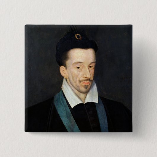 Portret van Henri III Vierkante Button 5,1 Cm (Voorkant)
