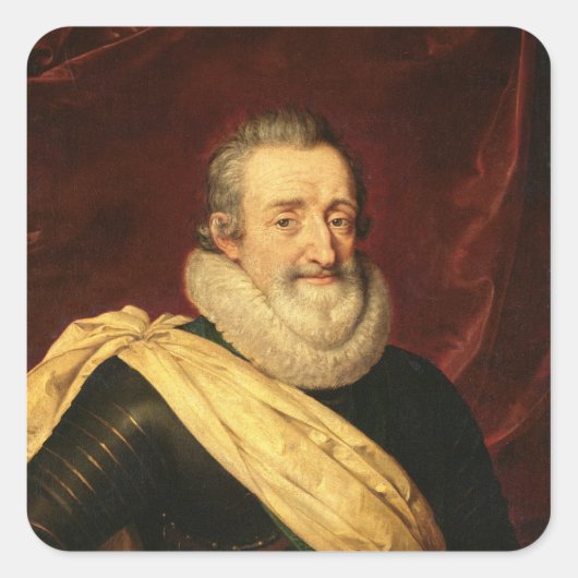 Portret van Henri IV King of France Vierkante Sticker (Voorkant)