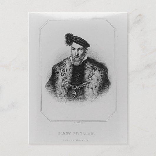 Portret van Henry Fitzalan, 12e graaf van Briefkaart (Voorkant)