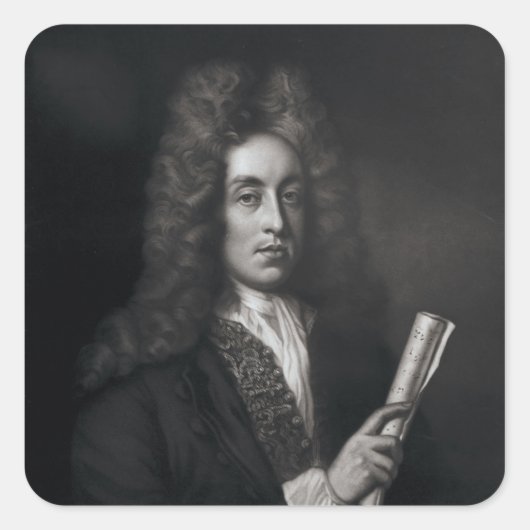 Portret van Henry Purcell Vierkante Sticker (Voorkant)