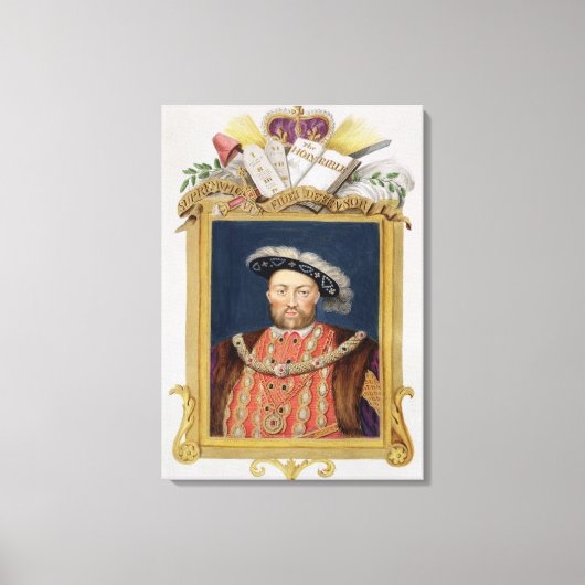 Portret van Henry VIII (1491-1547) als verdediger  Canvas Afdruk (Voorkant)