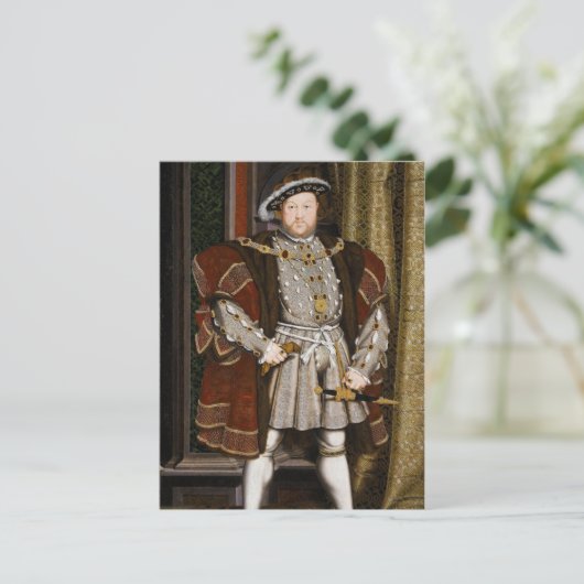 Portret van Henry VIII door Hans Holbein de Younge Briefkaart (Staand voorkant)