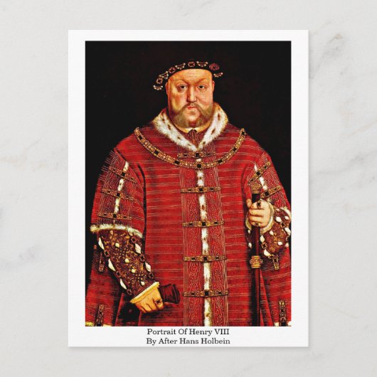 Portret van Henry VIII door na Hans Holbein -3 Briefkaart (Voorkant)