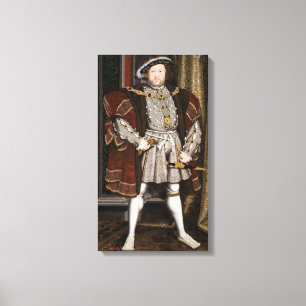 Portret van Henry VIII (Hans Holbein de Younger) Canvas Afdruk