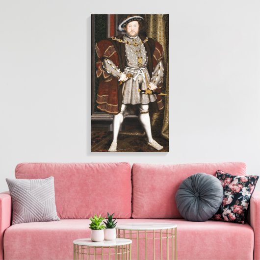 Portret van Henry VIII (Hans Holbein de Younger) Canvas Afdruk (Insitu (Woonkamer))