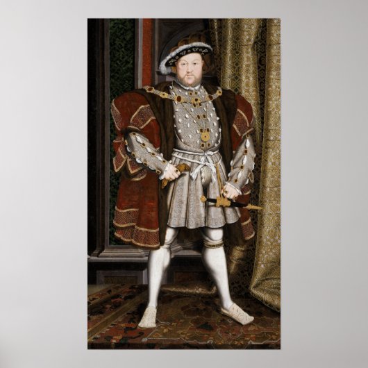 Portret van Henry VIII (Hans Holbein de Younger) Poster (Voorkant)