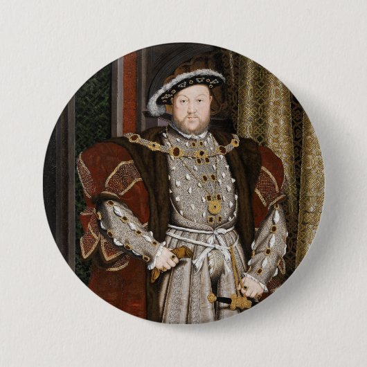Portret van Henry VIII (Hans Holbein de Younger) Ronde Button 7,6 Cm (Voorkant)