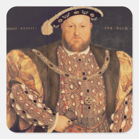 Portret van Henry VIII van 49.1540 jaar Vierkante Sticker (Voorkant)