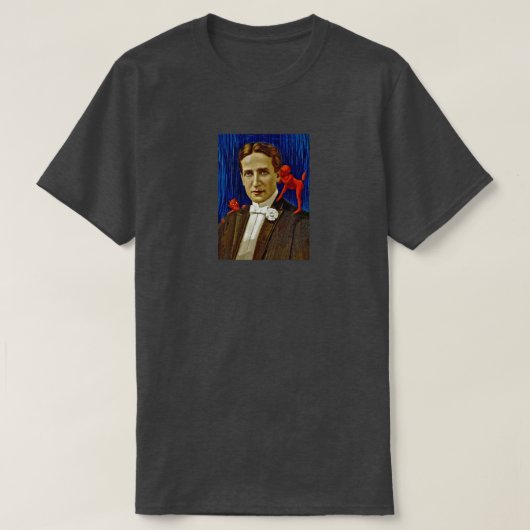 Portret van herenman met duivels t-shirt (Design voorkant)