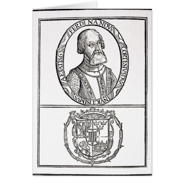 Portret van Hernado Cortes en zijn armen (Voorkant)