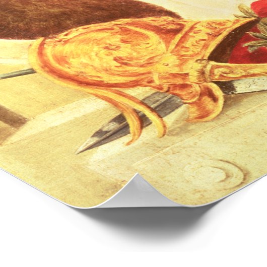 Portret van Hernan Cortes Poster (Hoek)