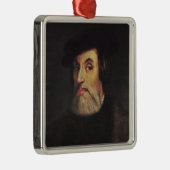 Portret van Hernando Cortes Metalen Ornament (Rechts)