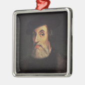 Portret van Hernando Cortes Metalen Ornament (Links)
