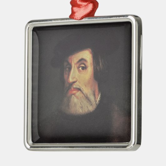Portret van Hernando Cortes Metalen Ornament (Links)