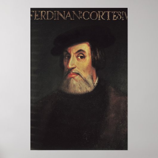 Portret van Hernando Cortes Poster (Voorkant)