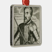 Portret van Hernando de Soto Metalen Ornament (Rechts)