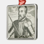 Portret van Hernando de Soto Metalen Ornament (Links)