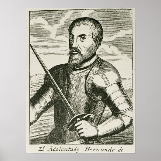Portret van Hernando de Soto Poster (Voorkant)