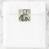 Portret van Hernando de Soto Vierkante Sticker (Tas)