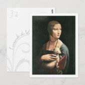 Portret van het briefkaart Cecilia Gallerani (Voorkant / Achterkant)