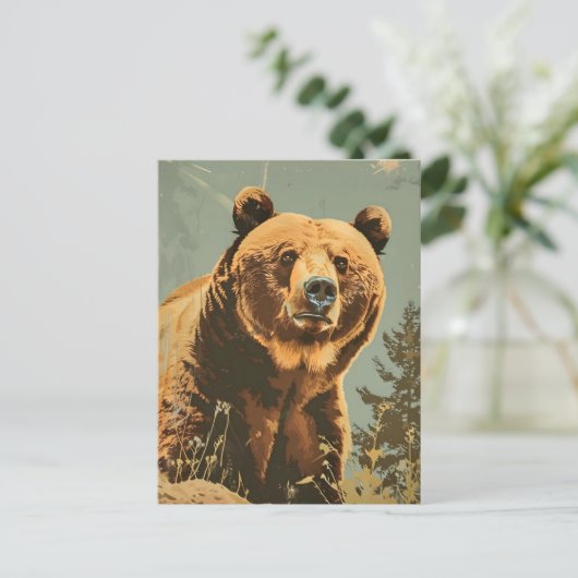  portret van het bruine Beer Briefkaart (Staand voorkant)