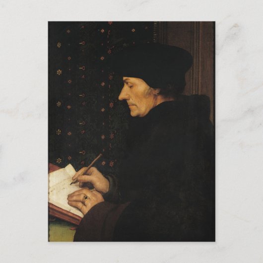 Portret van het Erasmus-programma Desiderius Briefkaart (Voorkant)