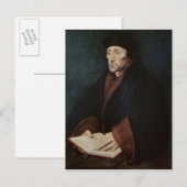 Portret van het Erasmus-programma Desiderius van R Briefkaart (Voorkant / Achterkant)