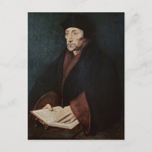 Portret van het Erasmus-programma Desiderius van R Briefkaart (Voorkant)
