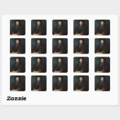 Portret van het Erasmus-programma Desiderius van R Vierkante Sticker (Vel)
