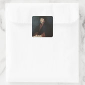 Portret van het Erasmus-programma Desiderius van R Vierkante Sticker (Tas)