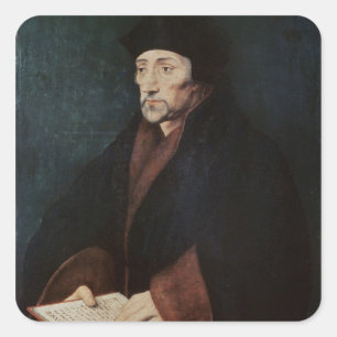 Portret van het Erasmus-programma Desiderius van R Vierkante Sticker