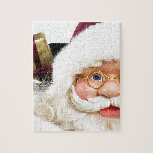 Portret van het gezicht en de cadeaus van de kerst legpuzzel (Verticaal)