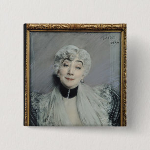 Portret van het graafschap Martel de Janville Vierkante Button 5,1 Cm