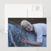 portret van het jonge meisje op het witte paard briefkaart (Voorkant / Achterkant)