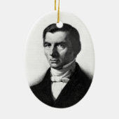 Portret van het Klassieke Liberaal Bastiat Frederi Keramisch Ornament (Achterkant)
