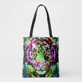 Portret van het kleurrijke tijgerhoofd - Canvas ta Tote Bag (Voorkant)
