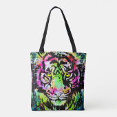 Portret van het kleurrijke tijgerhoofd - Canvas ta Tote Bag (Achterkant)