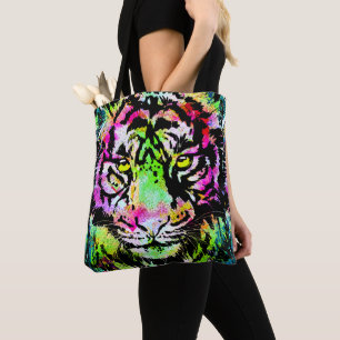 Portret van het kleurrijke tijgerhoofd - Canvas ta Tote Bag