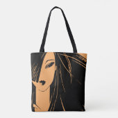 Portret van het meisje met afgekeurd haar tote bag (Achterkant)