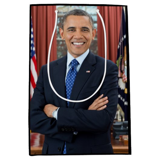 Portret van het Oval Office, Obama Barack, preside Medium Cadeauzakje (Voorkant)