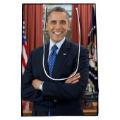 Portret van het Oval Office, Obama Barack, preside Medium Cadeauzakje (Achterkant)