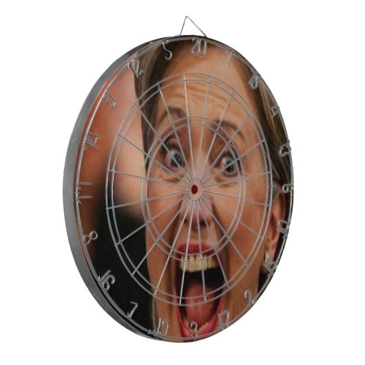 Portret van het politieke stuurhuis van Hillary Cl Dartbord (Voorkant Links)