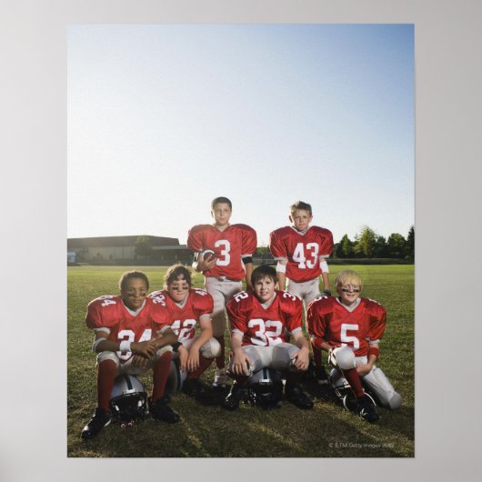 Portret van het team van het jeugdfootball op het poster (Voorkant)