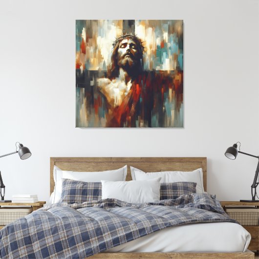 Portret van het uithoudingsvermogen van Jezus Chri Canvas Afdruk (Insitu (Slaapkamer))