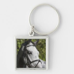portret van het witte paard 2 sleutelhanger