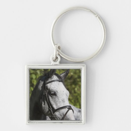 portret van het witte paard 2 sleutelhanger (Voorkant)