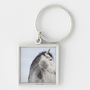 portret van het witte paard 2 sleutelhanger