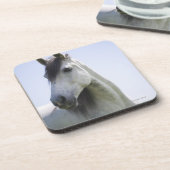 portret van het witte paard bier onderzetter (Linkerzijde)