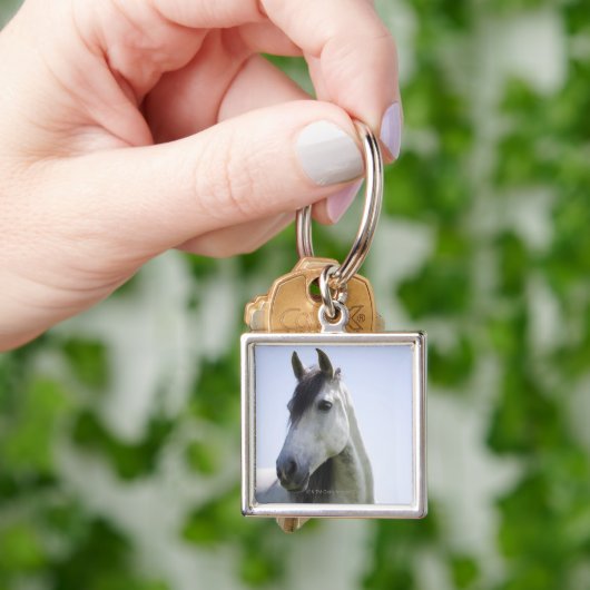 portret van het witte paard sleutelhanger (Hand)