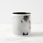 portret van het witte paard tweekleurige koffiemok (Center)